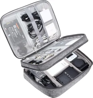 SELLYFELLY Electronic Bag Travel Cable Accessories Bag Waterproof Double Layer Electronics Organizer Portable Storage Case for Cable, Cord, Charger, Phone, Adapter, Power Bank, Kindle, Hard Drives