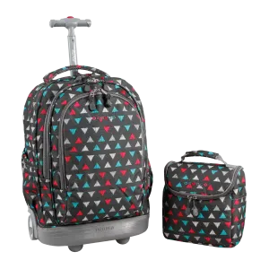 Setbeamer Rolling Backpack With Lunch Bag (18 Inch) in Sprinkle - Final Sale