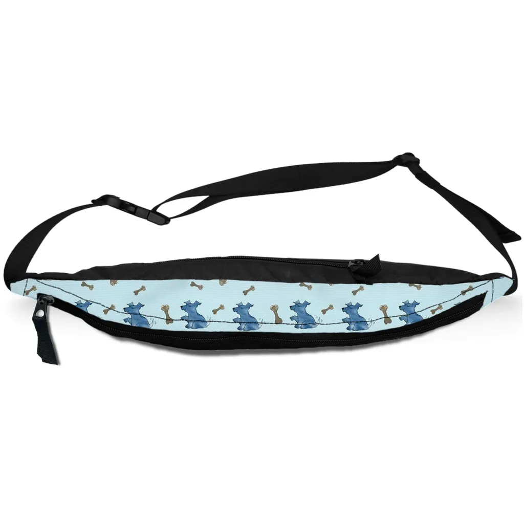 Simple Dog and Bone Pattern Fanny Pack ( Dark Blue) (Copy)
