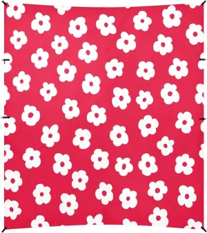 Simple Red Flowers Beach Tent Camping Sun Shelters Portable Outdoor Canopy Sun Shade for Camping Trips Fishing Backyard Fun or Picnics Easy Setup with Carrying Bag