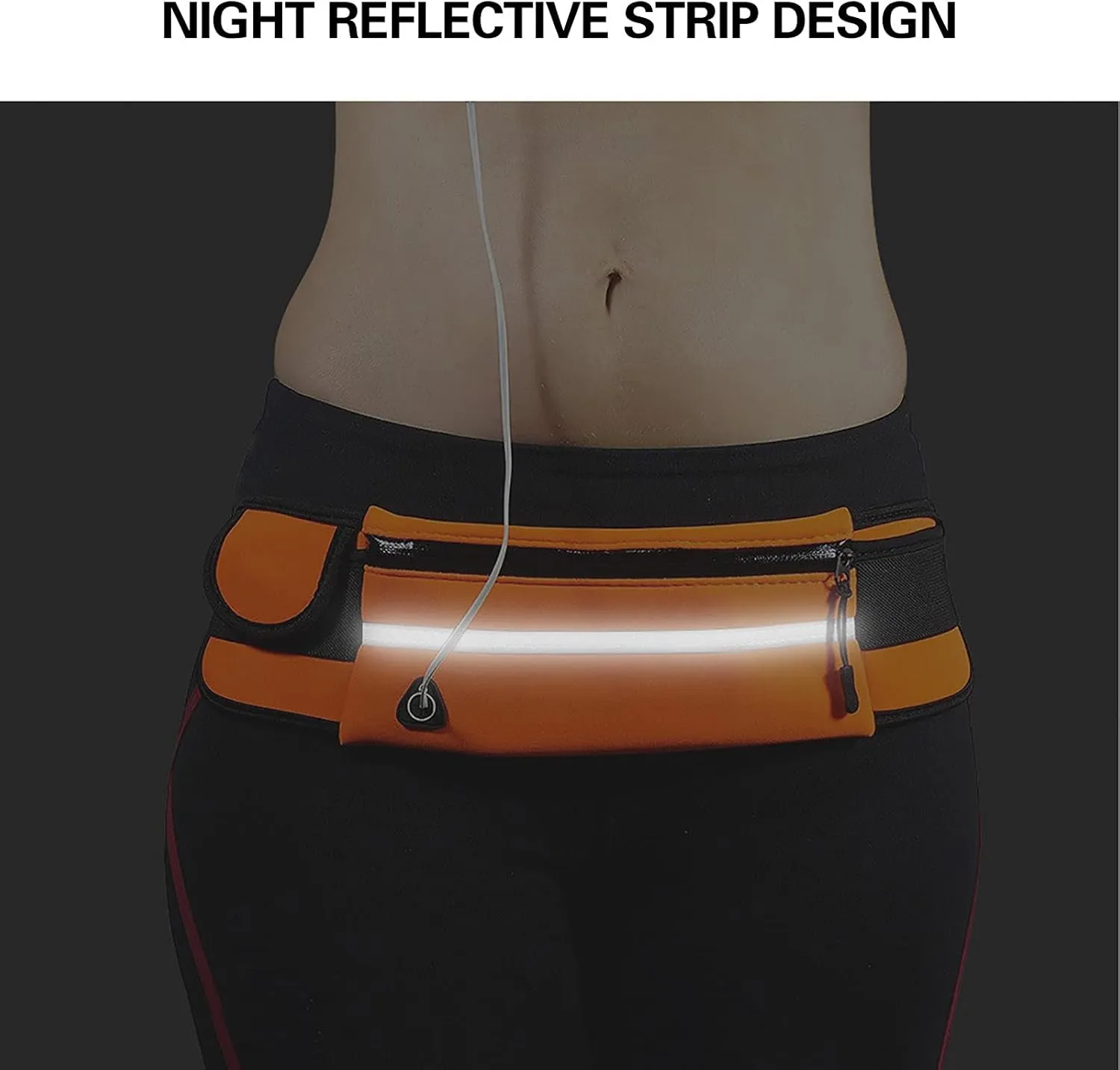 Slim Running Belt, Waterproof Fanny Pack for Men,Phone Holder for Running,Reflective Waist Bag,Runners Belt Pouch,Money Belt,Waist Pack for Camping Running Workout Travel