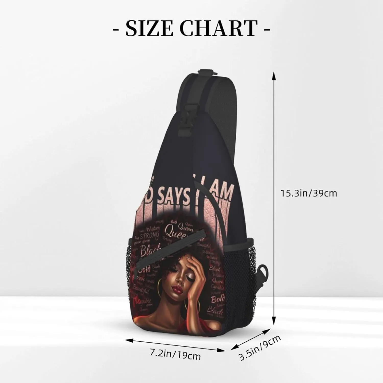 Sling Bag Crossbody Backpack Hiking Travel Daypack Chest Bag Lightweight Shoulder Bag For Women Men Gift African American Woman