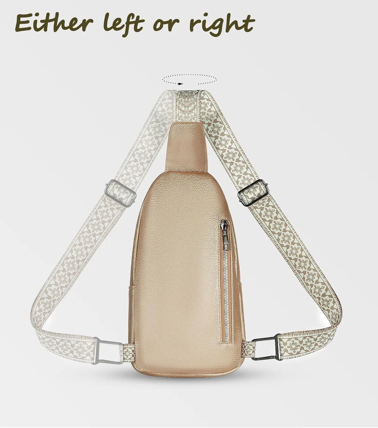Sling Bag for Women, Leather Crossbody Bag Sling Bag Crossbody Backpack for Travel Sports Running Hiking for Man Woman