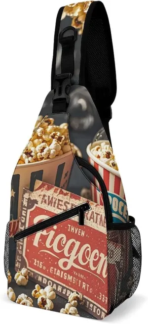 Sling Bag for Women Men Chest Bag Cinema Vintage Movies Crossbody Bag Small Sling Backpack Daypack Fanny Packs