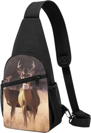 Sling Bag for Women Men Crossbody Shoulder Bag Free Deer Chest Bag Small Sling Backpack Daypack Fanny Packs