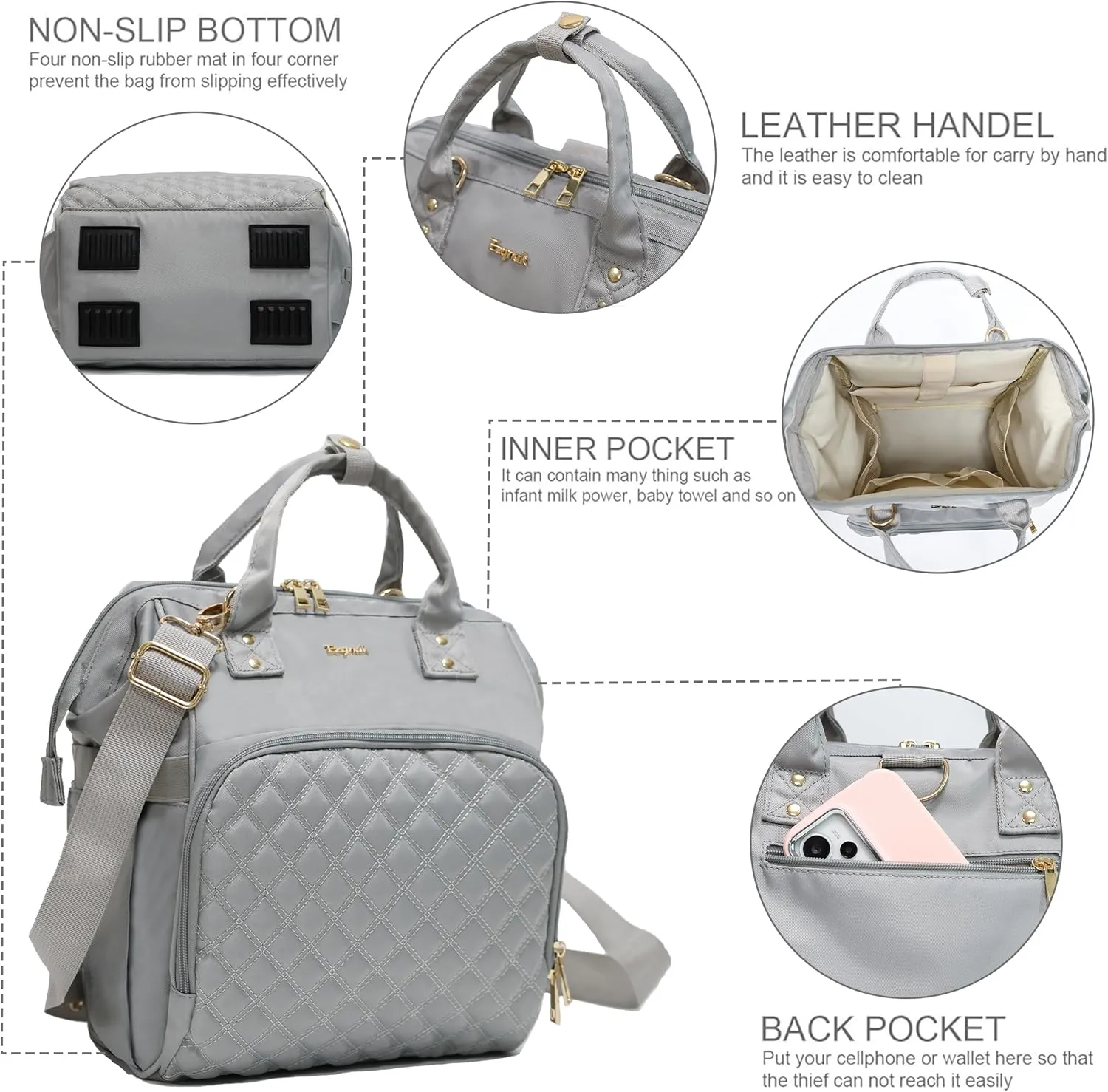 Small Diaper Bag, Mini Baby Backpack, Multi-function Waterproof Travel Tote Work Bag
