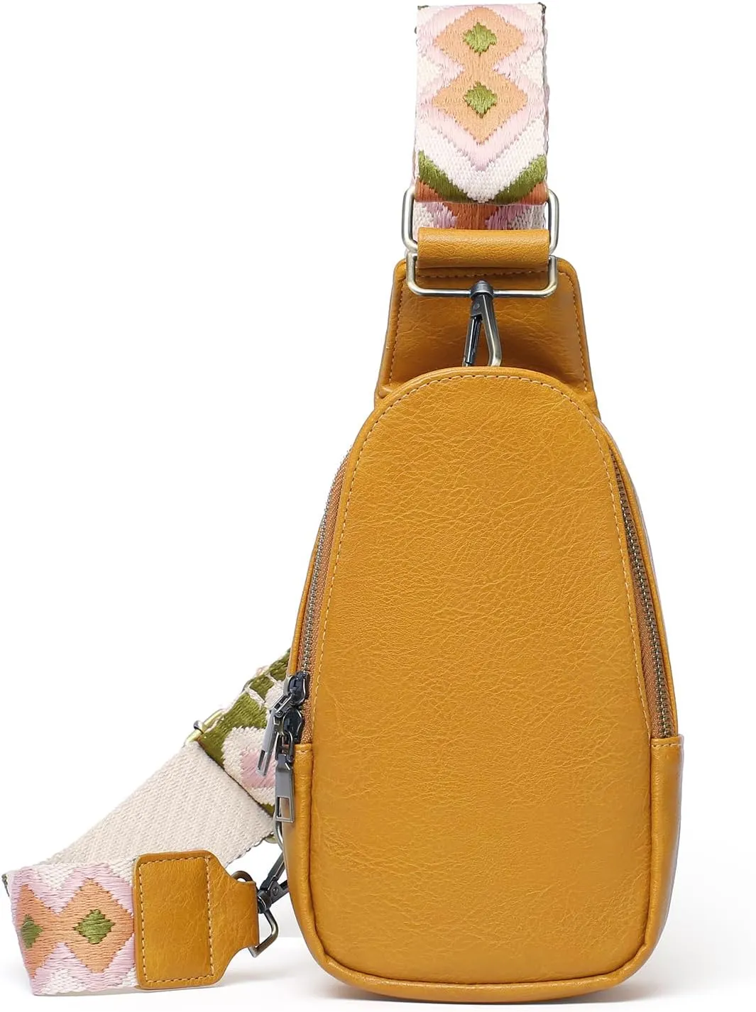 Small Sling Bag for Women Leather Fanny Pack Crossbody Chest Bag with Guitar Strap