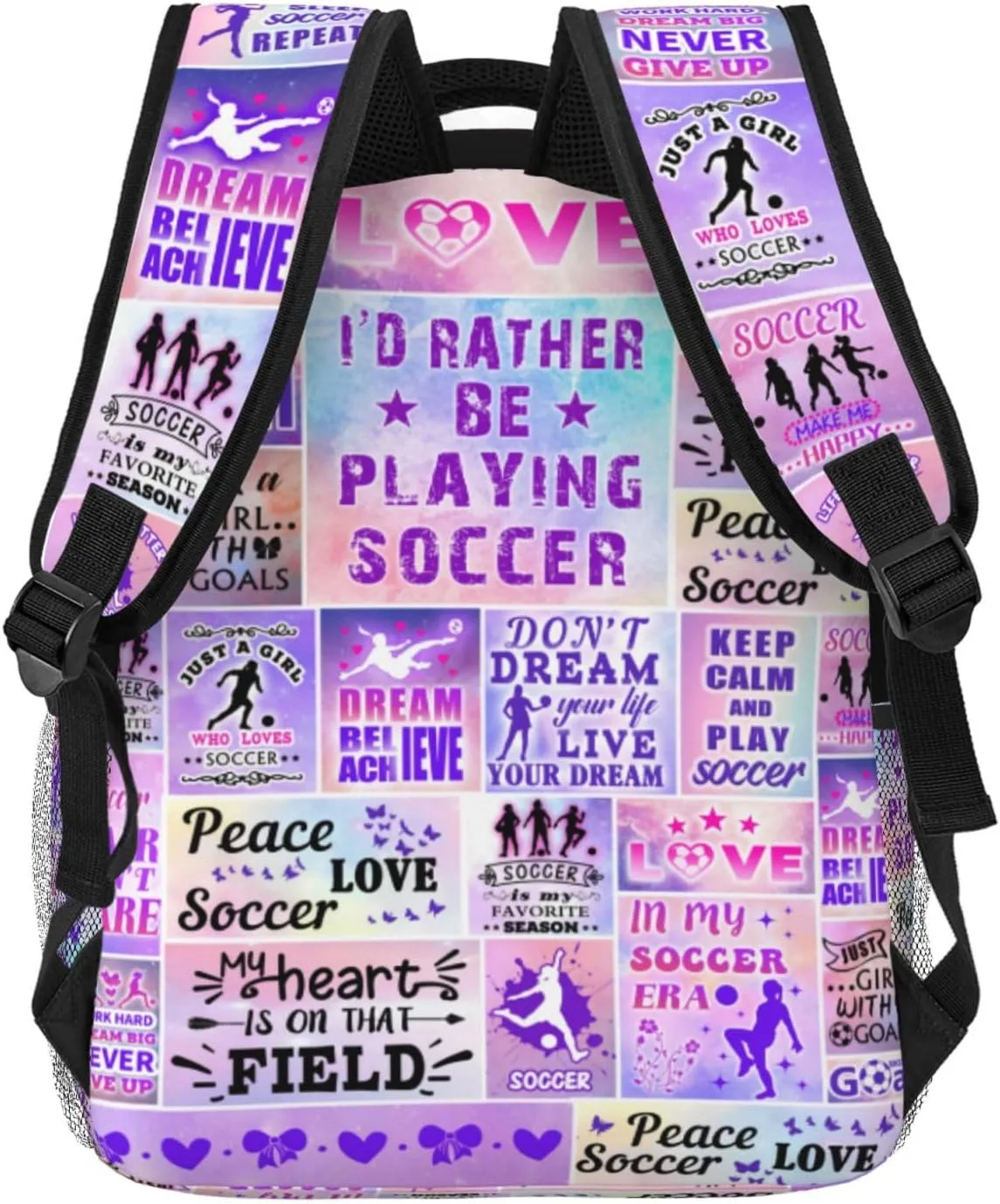 Soccer Backpack Football School Bookbag 16 Inch Soccer Ball School Backpacks Travel Bag Sport Daypack for Kids Girls Boys Adult Gifts