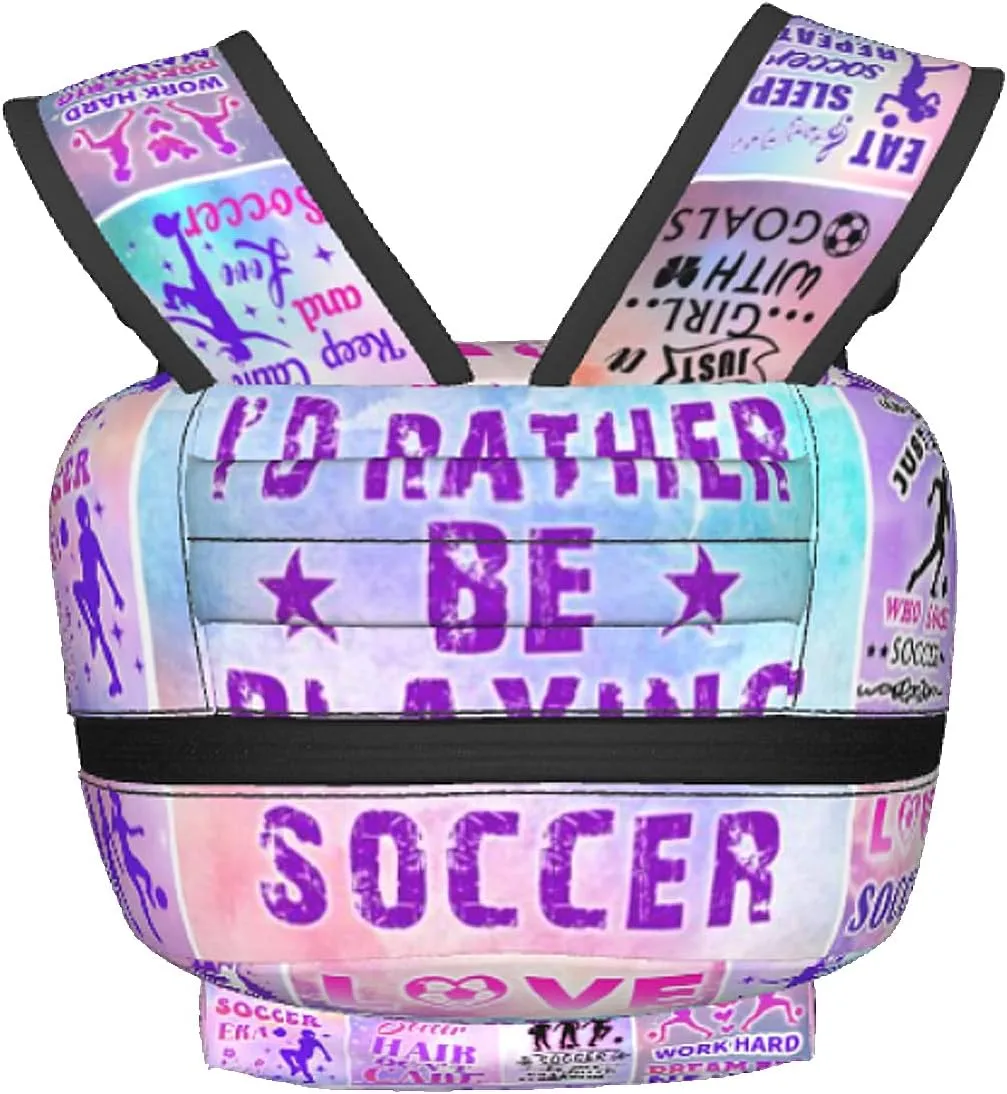 Soccer Backpack Football School Bookbag 16 Inch Soccer Ball School Backpacks Travel Bag Sport Daypack for Kids Girls Boys Adult Gifts