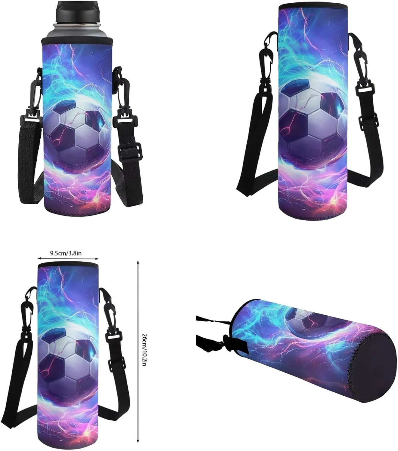 Soccer Elementary Backpack for Boys 4pc School Bag and Lunch Bag Ages 12-14 with Padded Straps Kawaii 6th Grade Bookbag with Water Bottle Holder Book Bags