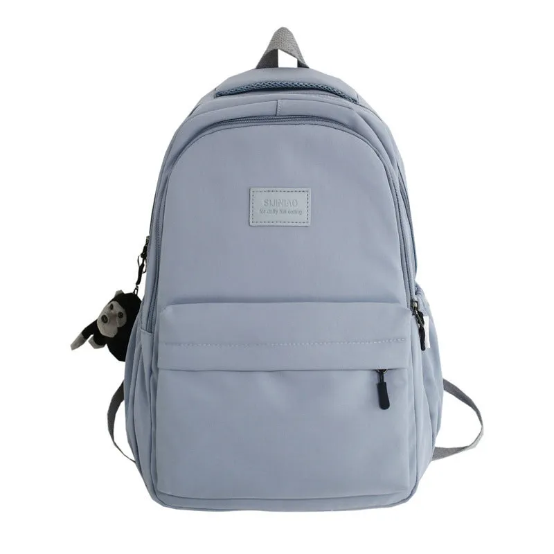 Solid Color Female Korean University Style Junior Backpacks