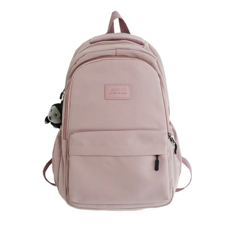 Solid Color Female Korean University Style Junior Backpacks