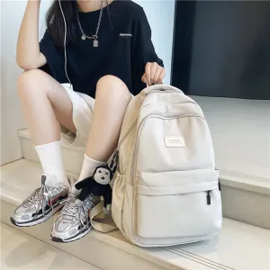 Solid Color Female Korean University Style Junior Backpacks