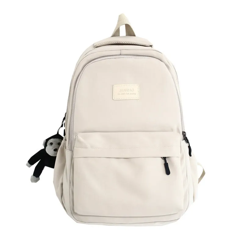 Solid Color Female Korean University Style Junior Backpacks