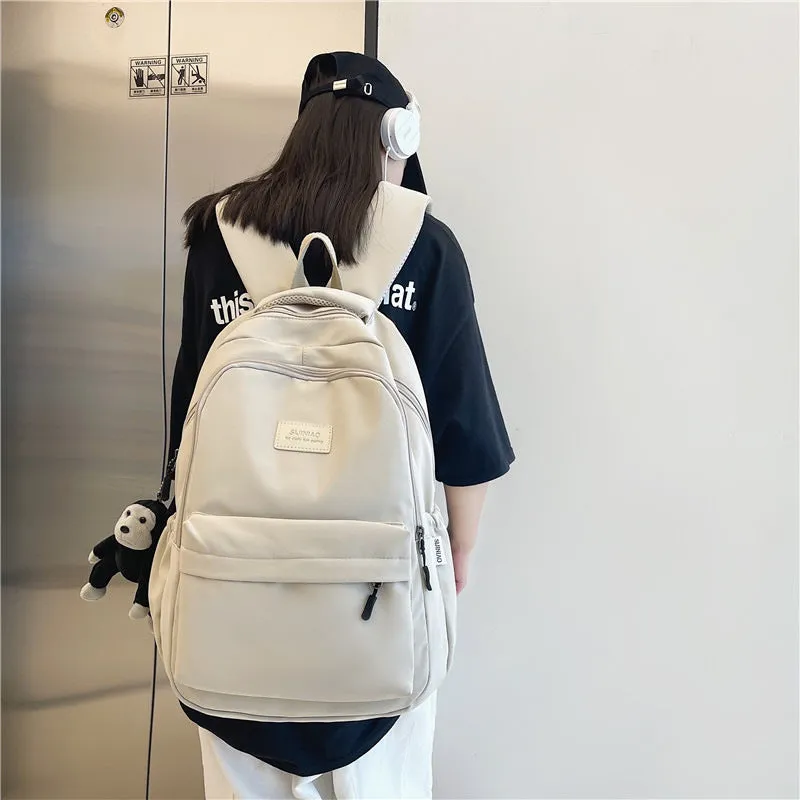 Solid Color Female Korean University Style Junior Backpacks