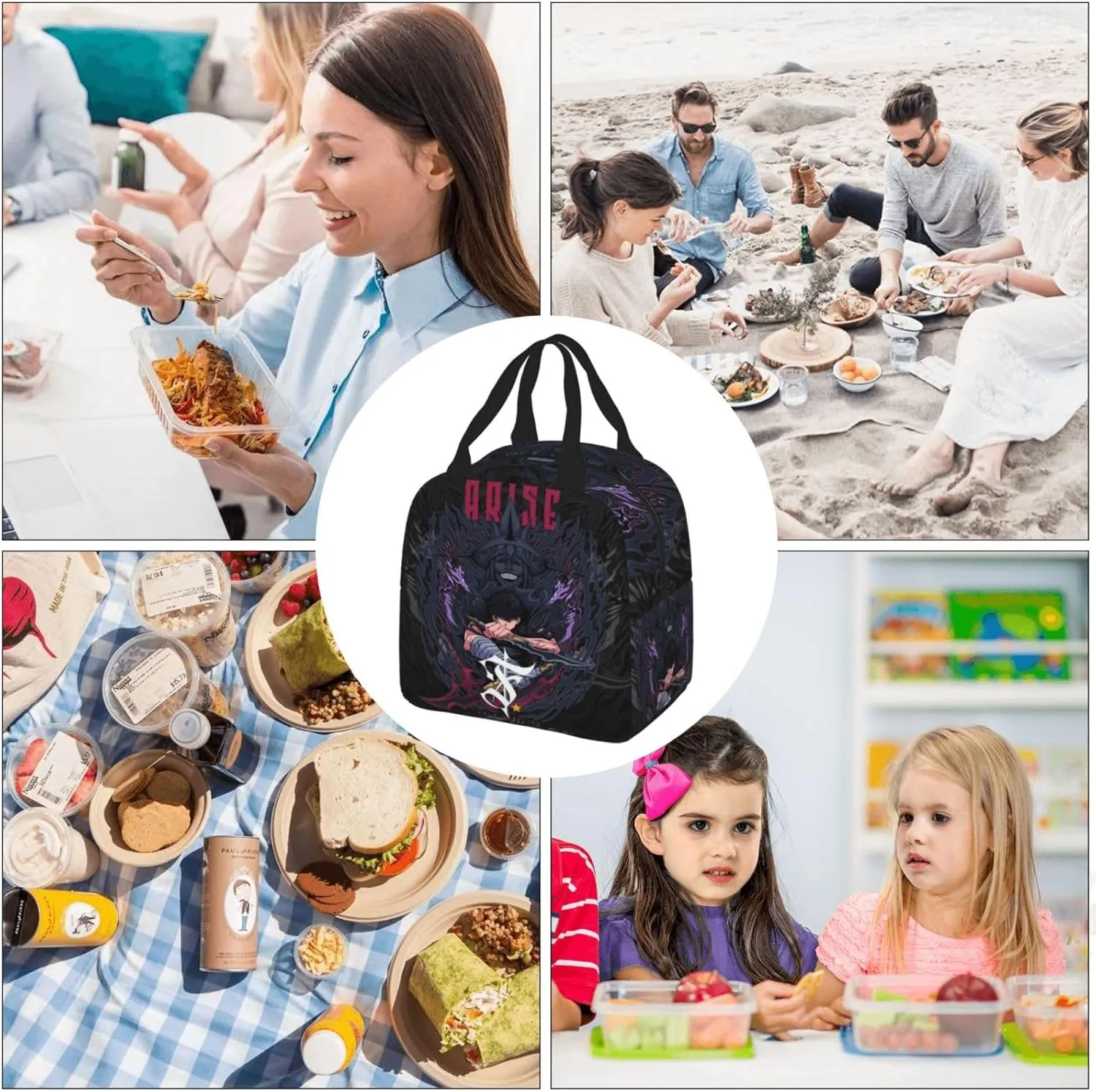 Solo Manga Leveling Shopping Bag, Fashionable Outdoor Handbag Hand In Hand