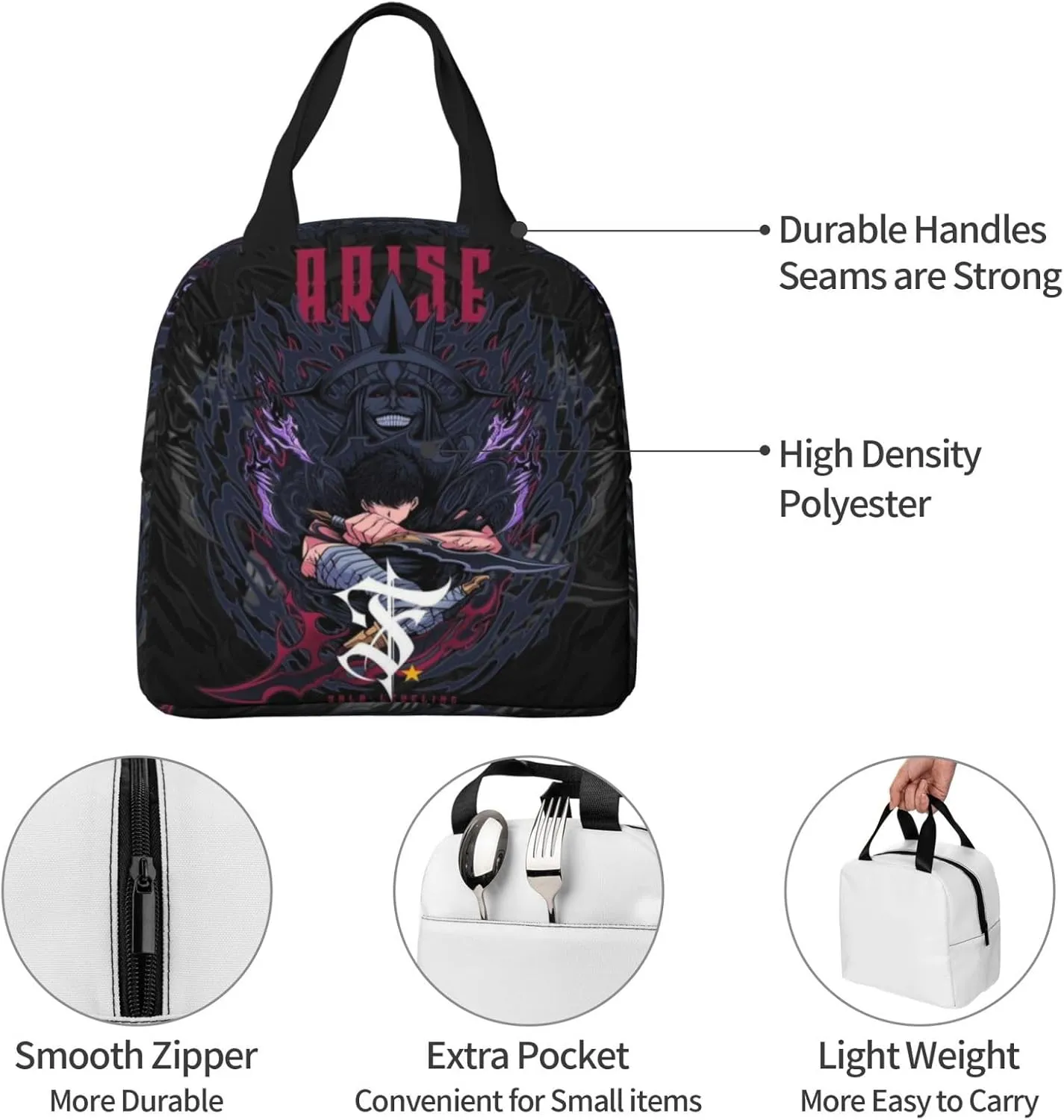 Solo Manga Leveling Shopping Bag, Fashionable Outdoor Handbag Hand In Hand