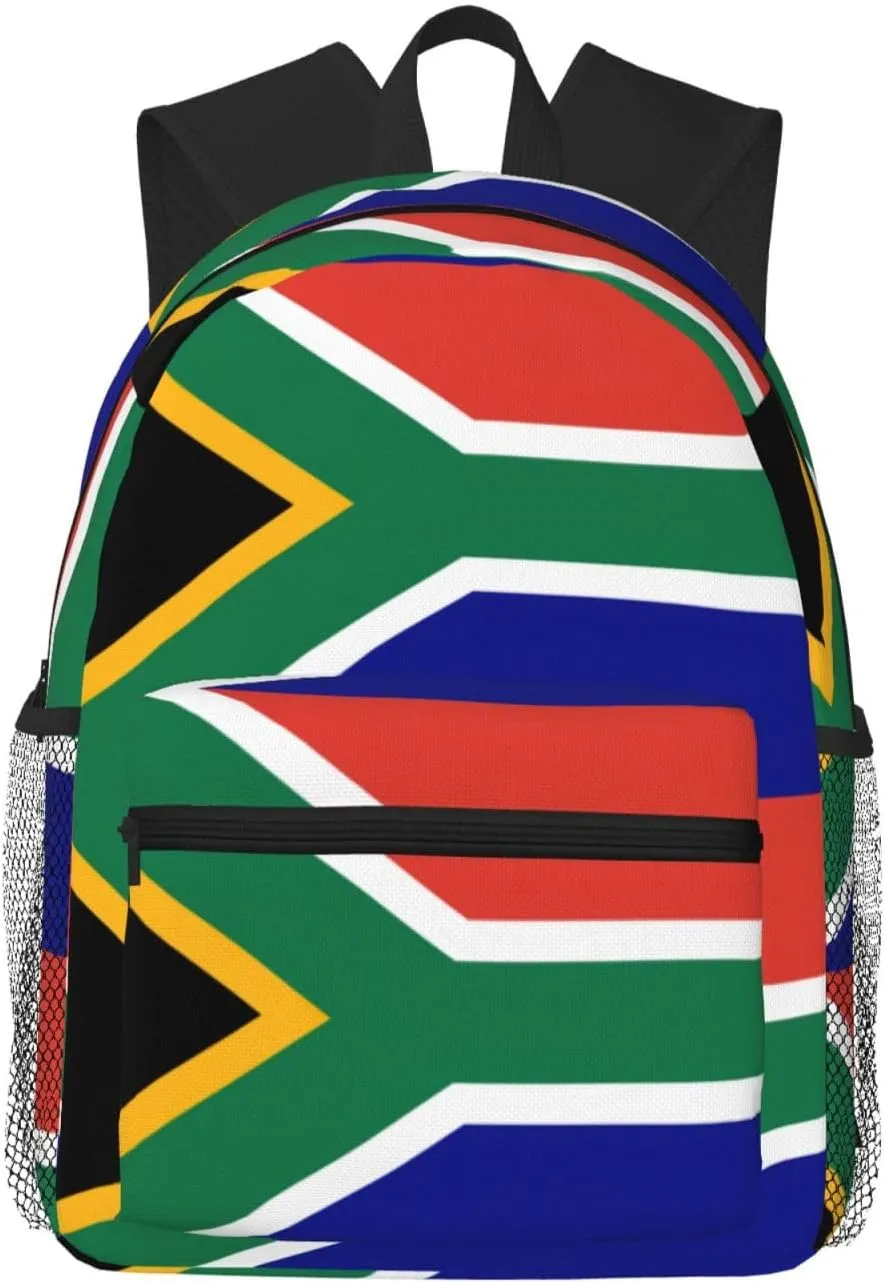 South African Flag Print Comfortable Backpack Ideal For Travel, Outdoor And Everyday Use, Unisex