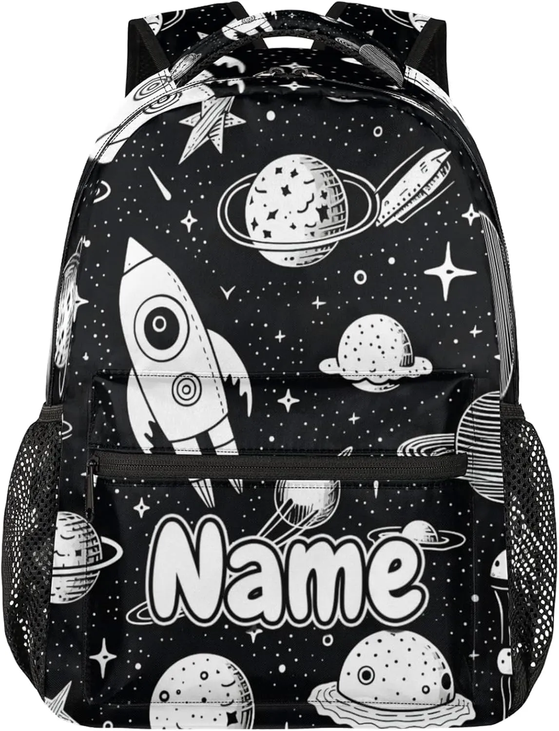 Space Rocket Planet Large Backpack Fashion Travel Backpacks for Business Women Men Casual Laptop Bag Waterproof Lightweight Shoulder Bags 16in