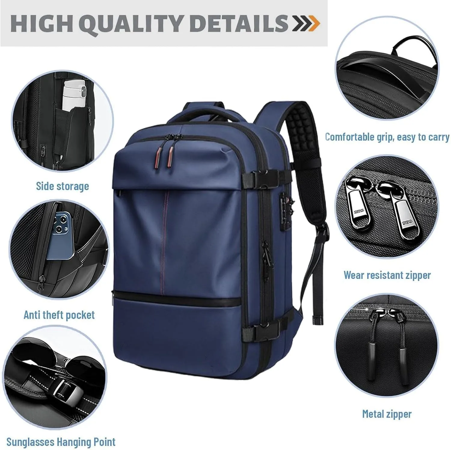 Space Vac Pro Backpack, 60l Expandable Vacpack Backpack with Pump, Anti Theft, Vacuum Travel Backpacks, Flight Approved (Black)