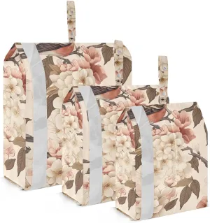 SPRIPORT Flower Sparrow 3 Set Compression Packing Cubes for Travel Lightweight Luggage Organizer Bags for Carry on Suitcase Travel Essentials for Woman Man Vacation Clothes
