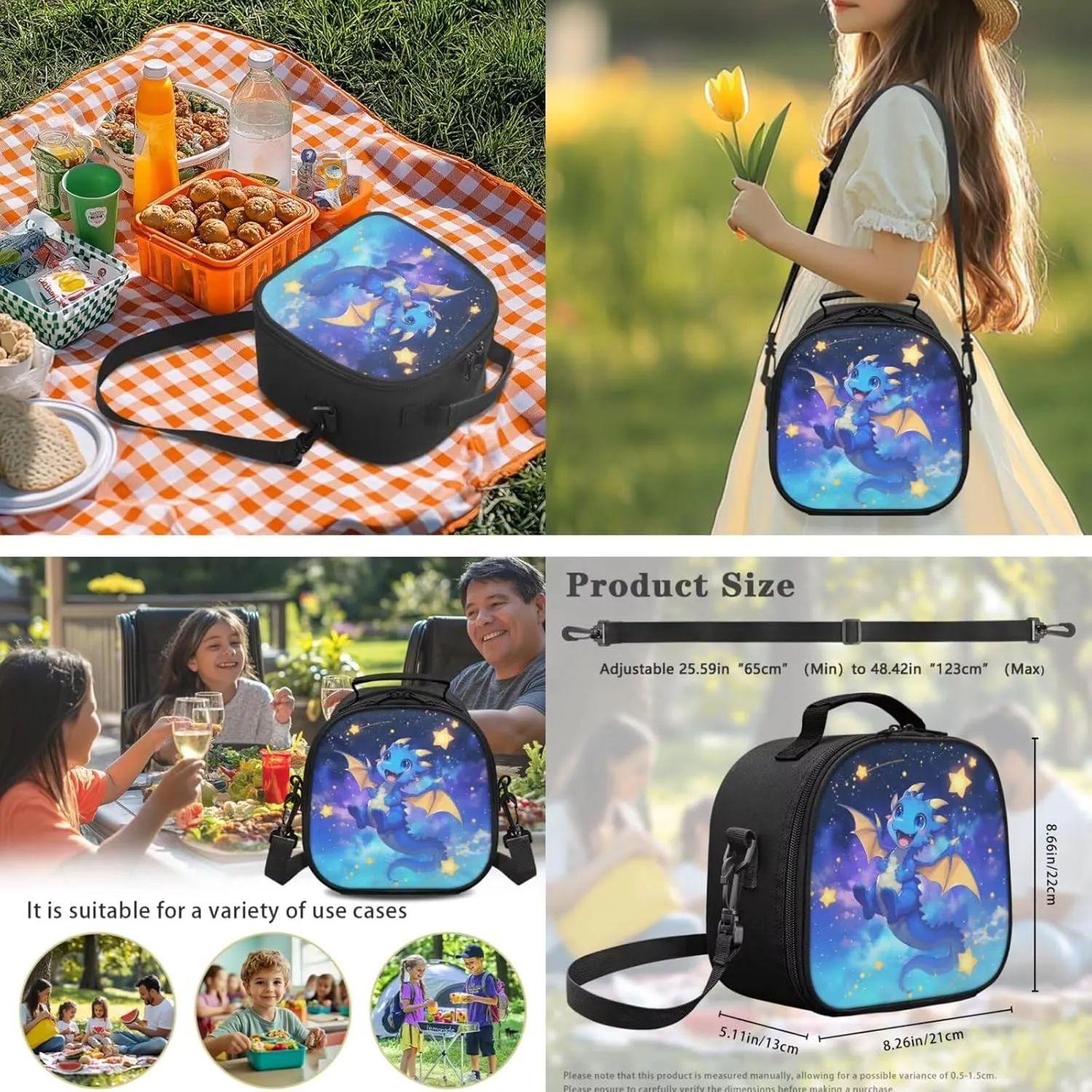 Stars Dragon Backpack for Boys 6-8 Kawaii School Bag and Lunch Bag Set 17 Inch Primary Students School Backpacks with Lunch Box Pencil Case Water Bottle Holder, 4 Piece, Bookbag for 3rd Grade