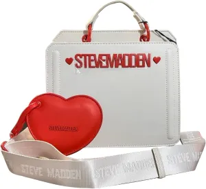 Steve Madden Bevelyn Convertible Tote Bag, Chalk/Valentine Hearts