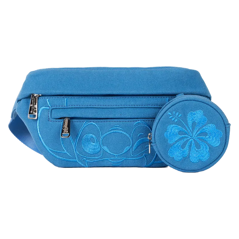 Stitch Ohana Canvas Convertible Disney Loungefly Belt Bag with Coin Bag