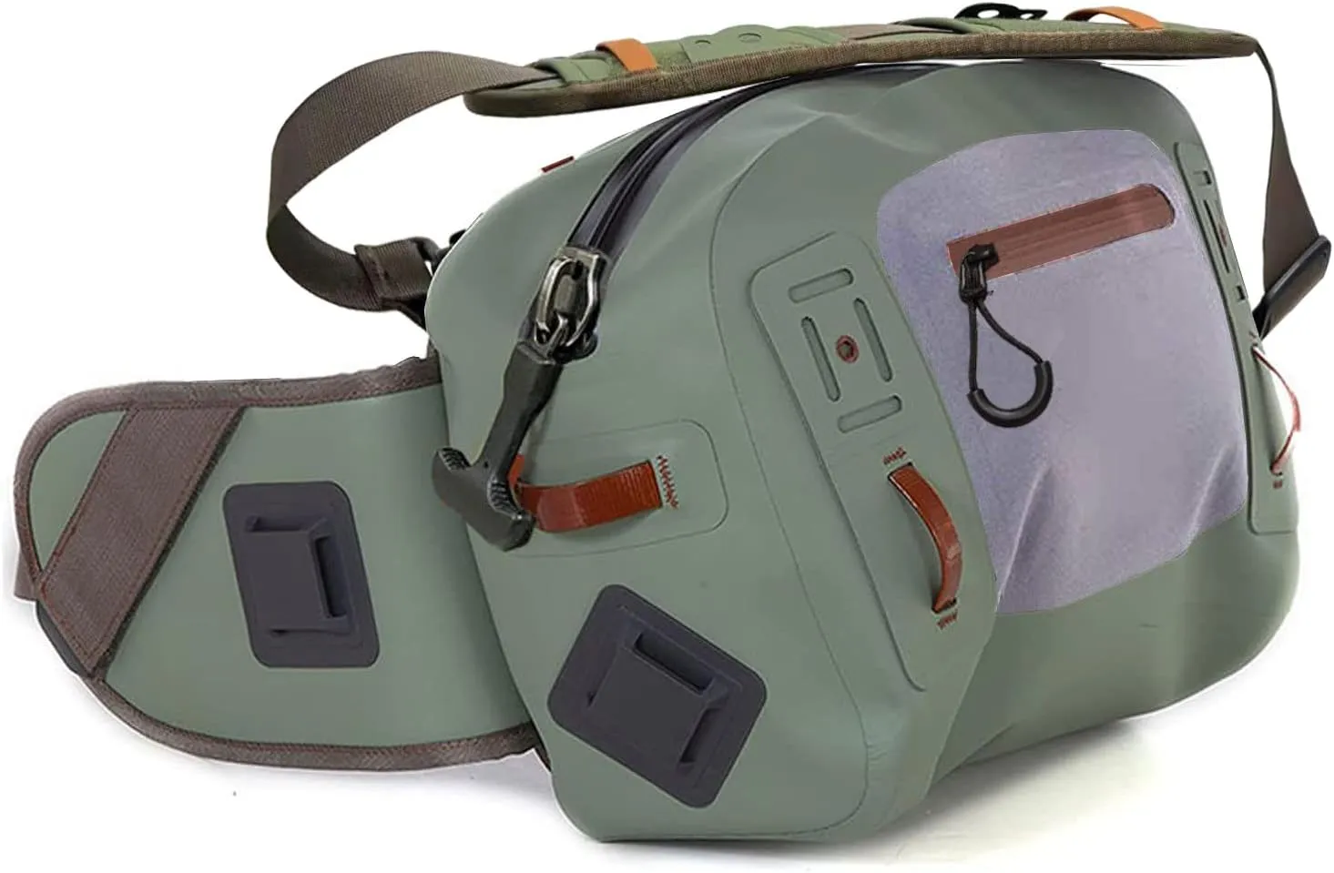 Submersible Lumbar Pack Waterproof Hip Waist Packs for Kayaking Fishing (Green)