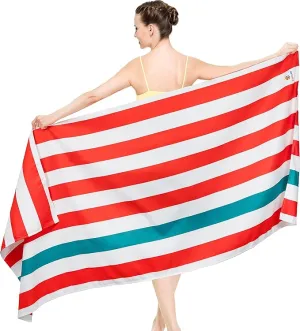 SUN CUBE Microfiber Beach Towel, Quick Dry Sand Free Beach Towel, Lightweight, Compact for Travel Swim Sports Camping, Packable Sand Resistant Towel Adult - Red 78x35 Inches