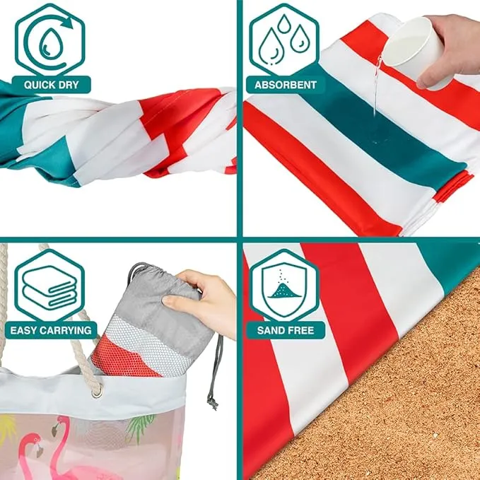 SUN CUBE Microfiber Beach Towel, Quick Dry Sand Free Beach Towel, Lightweight, Compact for Travel Swim Sports Camping, Packable Sand Resistant Towel Adult - Red 78x35 Inches