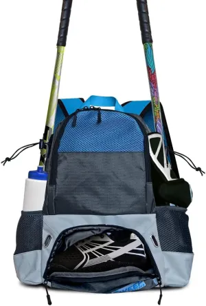 Sweep Youth Field Hockey Backpack Perfectly Sized for Athletes Ages 8-14 Unlike the Large, Bulky Adult-Sized Backpacks - Featuring 2 Stick Holders, 2 Side Pockets, and Separate Compartment for Cleats