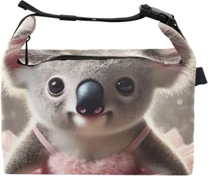 Sweet Koala Ballerina Pose Lunch Bags Women Insulated for Work Reusable Adults Lunch Bag with Adjustable Shoulder Strap
