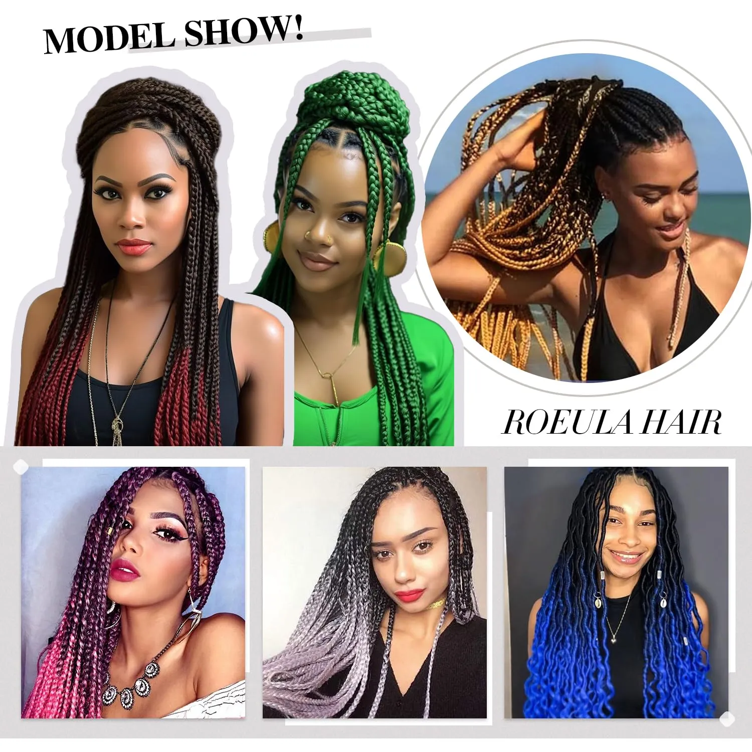 T1B/Gray Pre Stretched Braiding Hair 20 Inch 8 Packs Ombre Black to Gray Braiding Hair Pre Stretched Professional Prestretched Synthetic Braids (T1B/Gray, 20 Inch (pack of 8))
