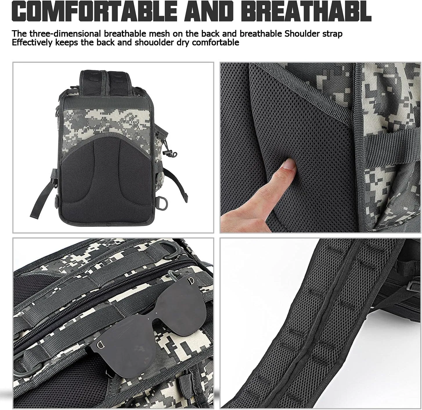 Tactical Backpack Medium EDC DayPack Military Molle Backpacks Bag Outdoor Rucksack for Fishing Hunting Camping (ACU Digital)