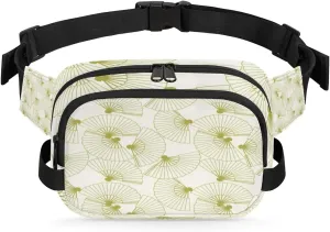 Tavisto Folding Fan Pattern Durable Waterproof Fanny Pack with Double Zipper Closure - Organize Your Essentials with Ease - Lightweight and Comfortable for Men and Women