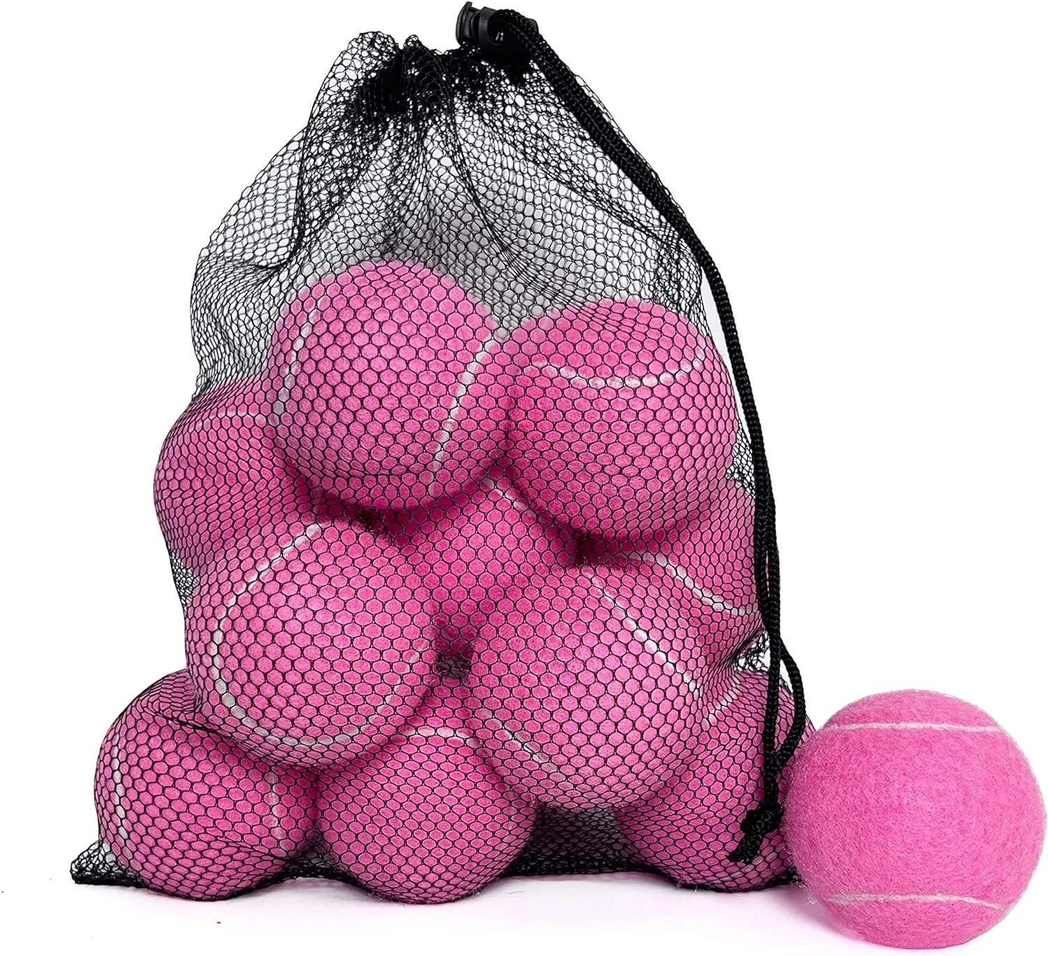 Tennis Balls, 12 Packs Practice Tennis Balls for Beginner, Training Playing Tennis Balls for Dogs, Come with Mesh Carry Bag