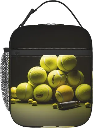 Tennis Diagram Lunch Tote Bag,Food Handbags Case For Women Lunch Box Insulated Lunch Container