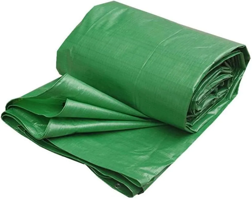 Tent The Chemical Hut Strong Green Waterproof Tarpaulin Ground Sheet Covers for CampingFishingGardening and Pets 2m x 3m/6.5ft x 10ft,50g/m2, ()