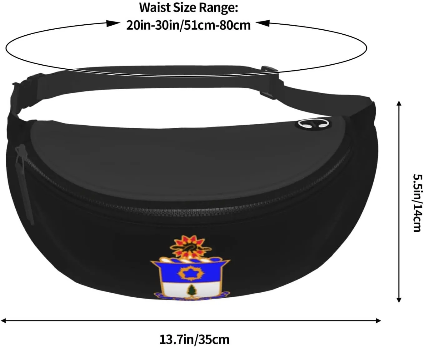 The 21st Infantry Regiment Unisex Leisure Waist Bag Outdoor Sports Running Waist Bag Business Travel Mobile Phone Bag