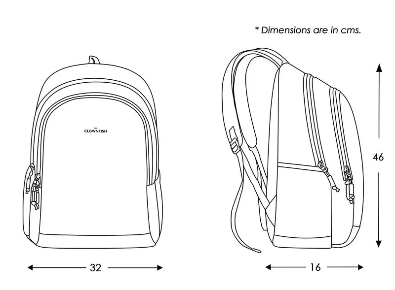 THE CLOWNFISH Unisex Delta Series 23 Liters Backpack |College Backpack| School Backpack|Backpack|Bags (Black)