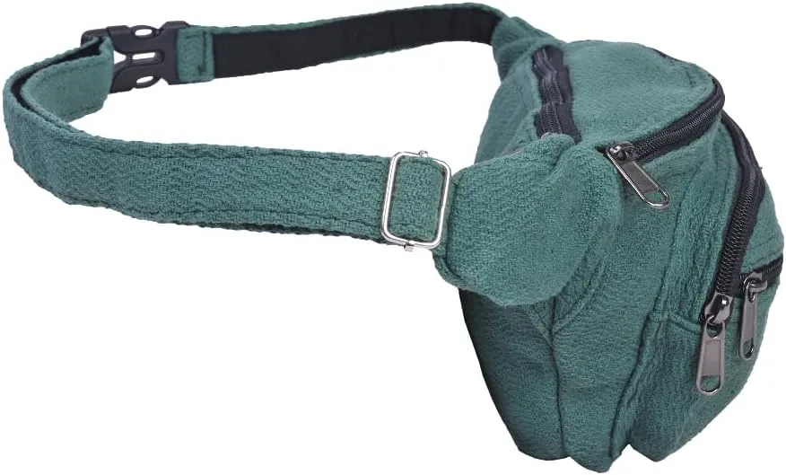 The Collection Royal Himalayan Hemp and Cotton Fanny Pack, Eco-friendly, Fanny Packs Boho, Hippie Fanny Pack, Waist Belt, Travel Utility Belt