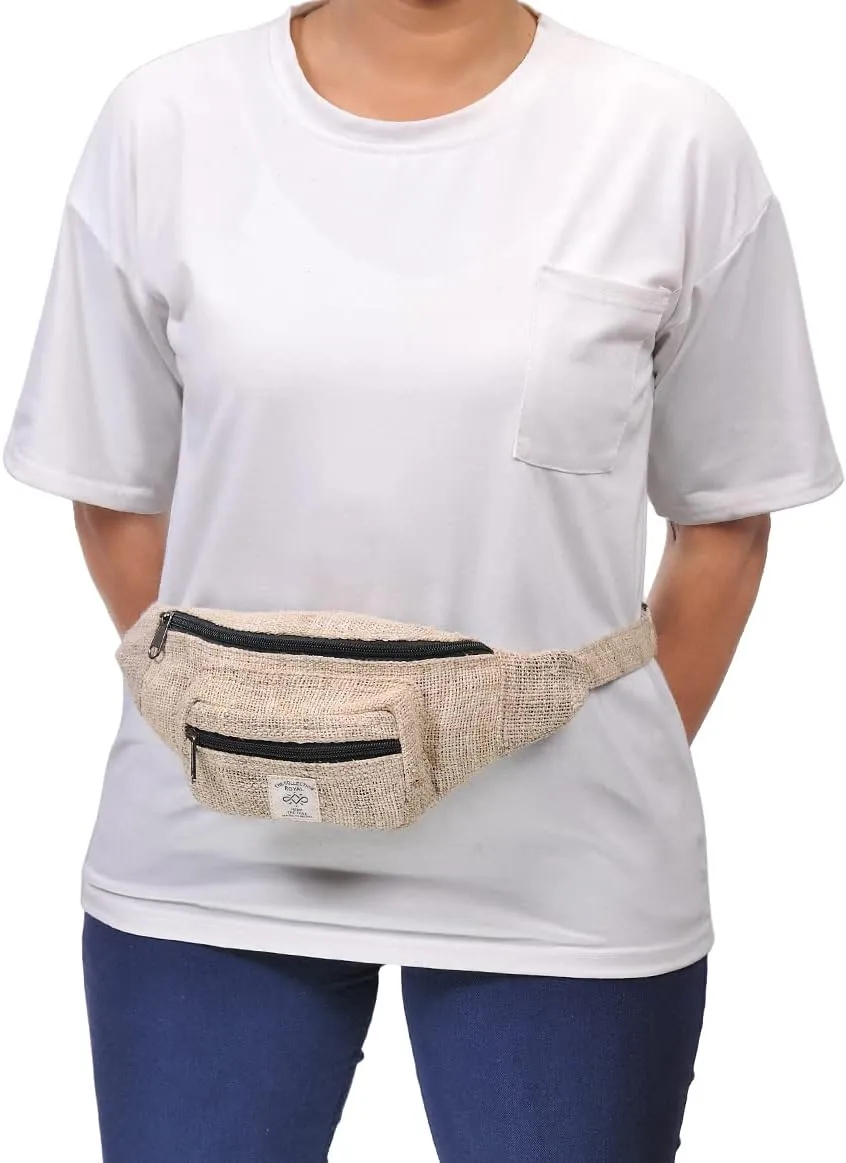 The Collection Royal Himalayan Hemp Fanny Pack, Eco-friendly, Fanny Packs Boho, Hippie Fanny Pack, Waist Belt, Travel Utility Belt