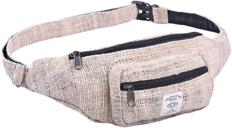 The Collection Royal Himalayan Hemp Fanny Pack, Eco-friendly, Fanny Packs Boho, Hippie Fanny Pack, Waist Belt, Travel Utility Belt