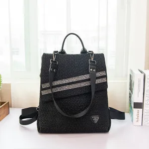 Theft Women Fashion Local shipping Striped Backpack Anti Combo offer