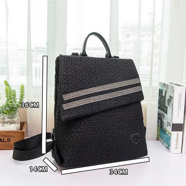 Theft Women Fashion Local shipping Striped Backpack Anti Combo offer
