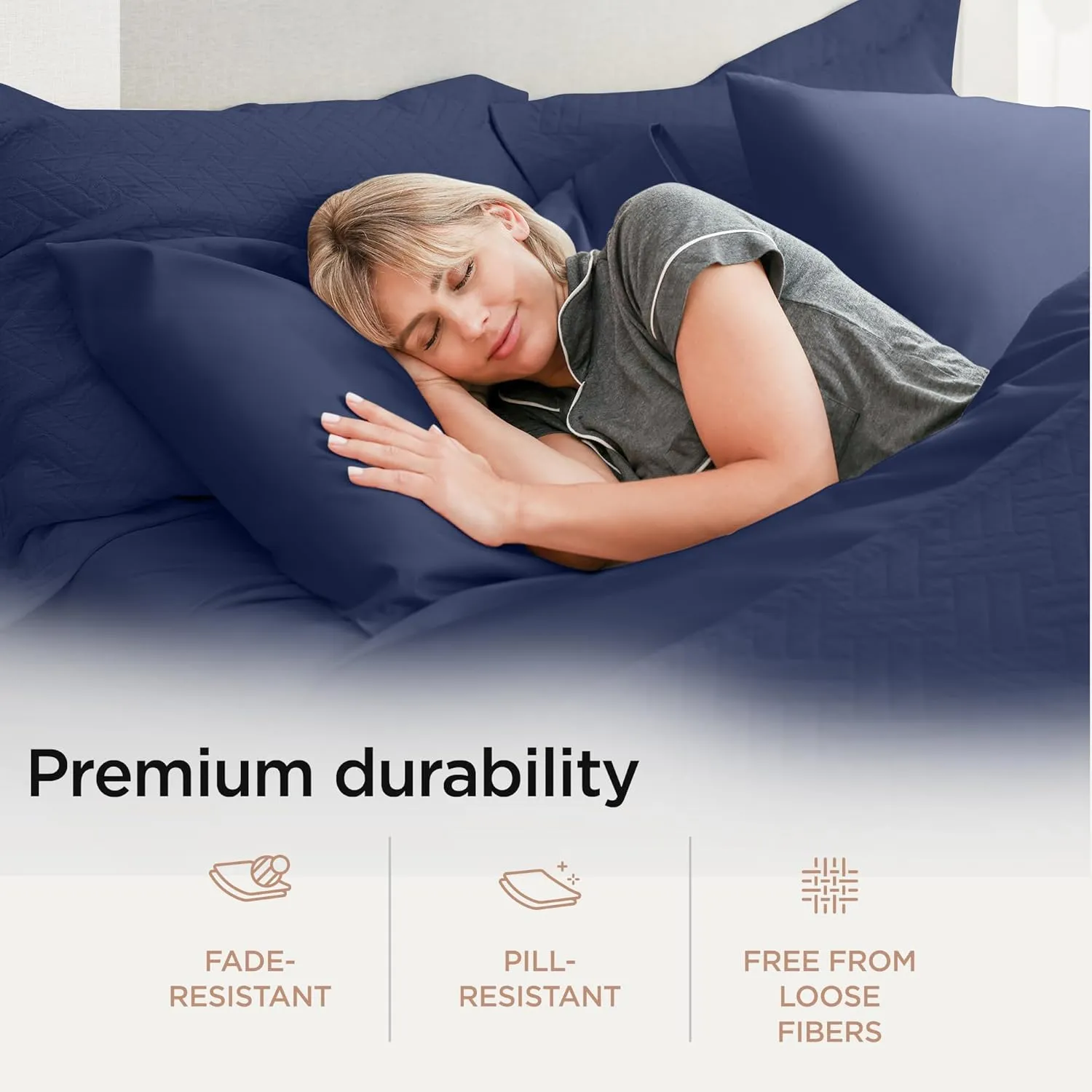 Threadmill American Supima King Size Cotton Sheets, 1200 Thread Count, 4 Piece Luxury Bed Sheets for King Mattress, 5 Star Hotel Quality Sheets with Elasticized Extra Deep Pocket, Folkstone Blue