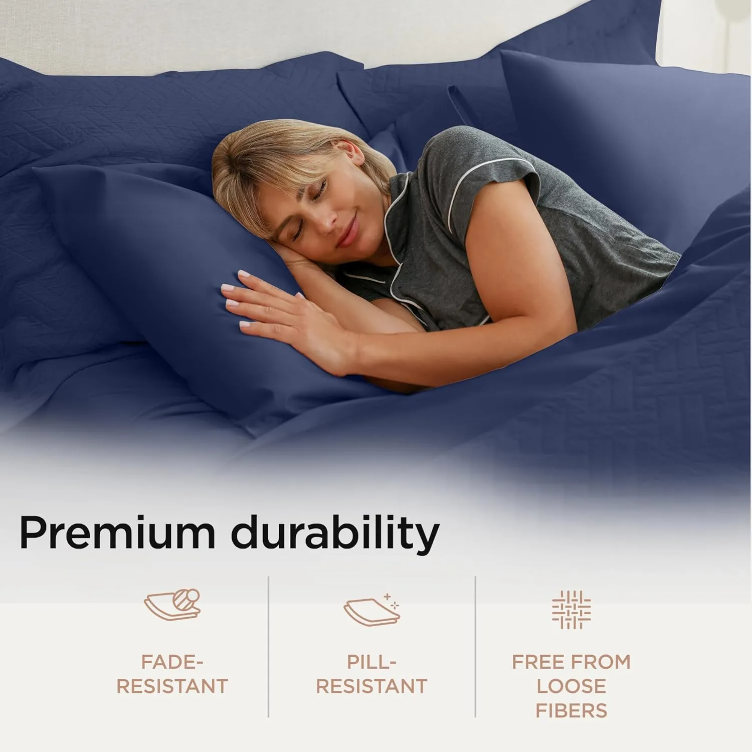 Threadmill California King Sheets, Certified American Supima Cotton Sheets, 1000 Thread Count Hotel Quality Sheets, 4 Piece Luxury Bed Sheets Set with Elasticized Extra Deep Pocket, Folkstone Blue