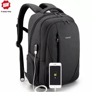 Tigernu USB Waterproof Anti Theft Backpacks for Men 15.6 inch Laptop Male Backpack for Travel School Bags for Teenager Mochila