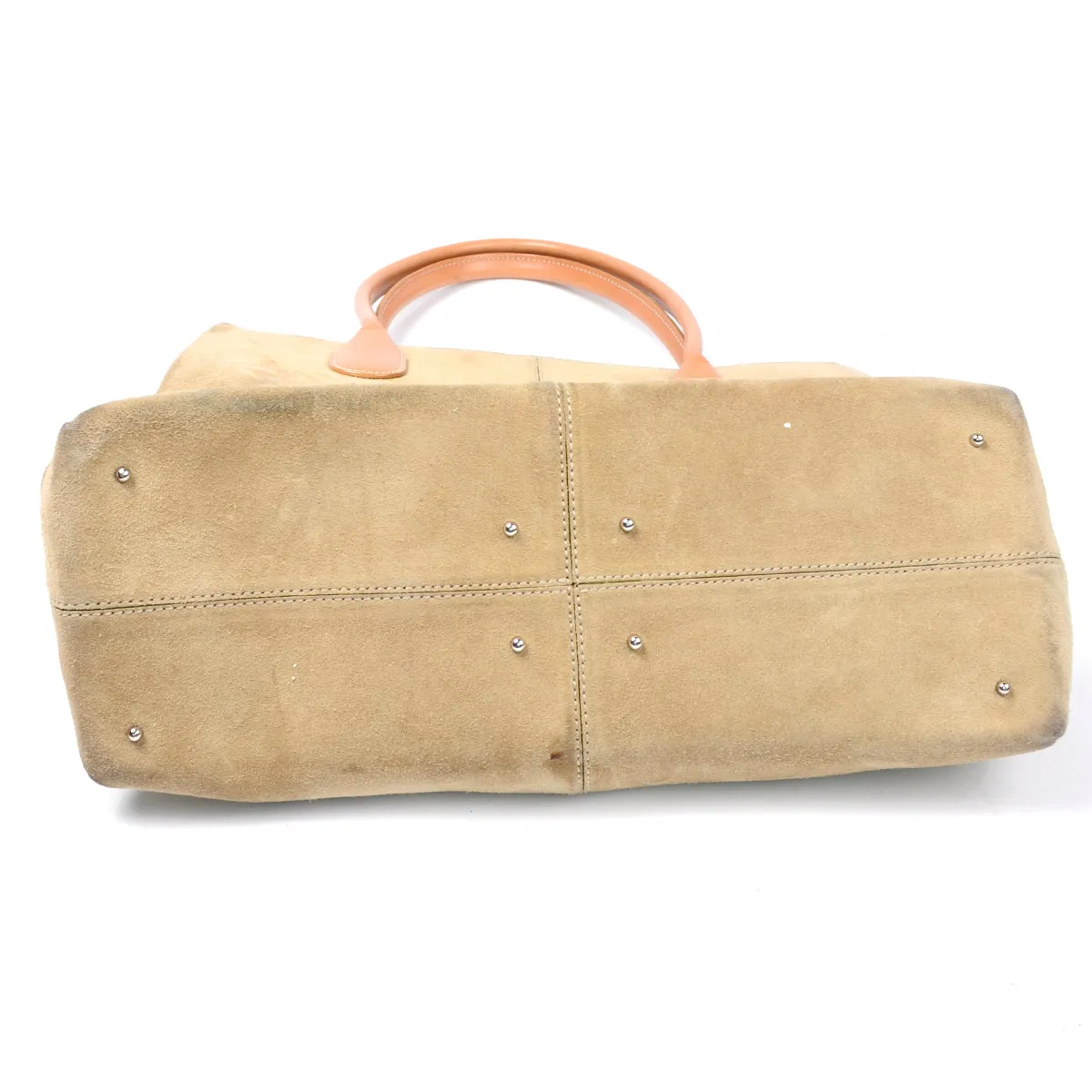 Tod's Large Tan Suede Tote Shopper w/ Built-in Crossbody Leather Bag
